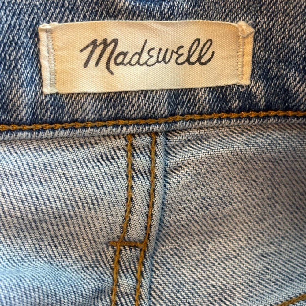 Madewell The Perfect Vintage Jean Distressed Mid Wash Straight Leg Blue Size 32 - Picture 8 of 9
